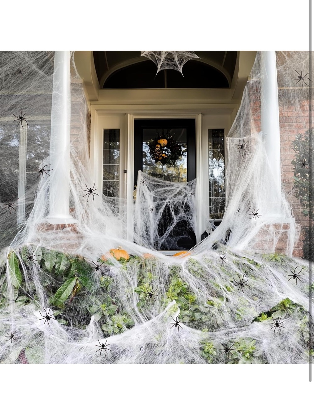 Amazon 900 Sq Ft Spider Webs Halloween Decorations Bonus with 30 Fake Spiders - Picture 2 of 8